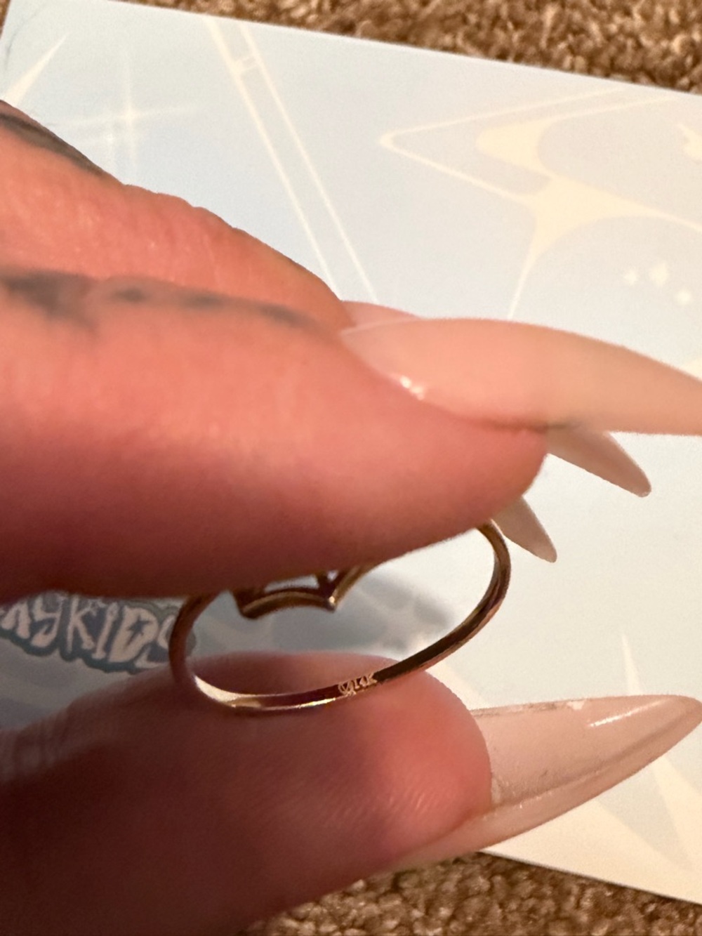 Delicate Gold Spiderweb Ring with Clear Accent - Picture 3 of 5